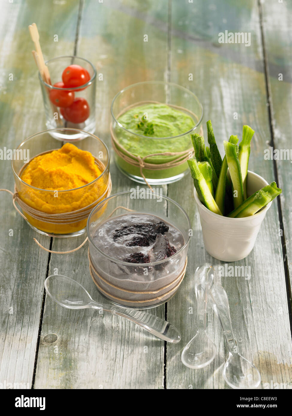 Selection of dip sauces Stock Photo