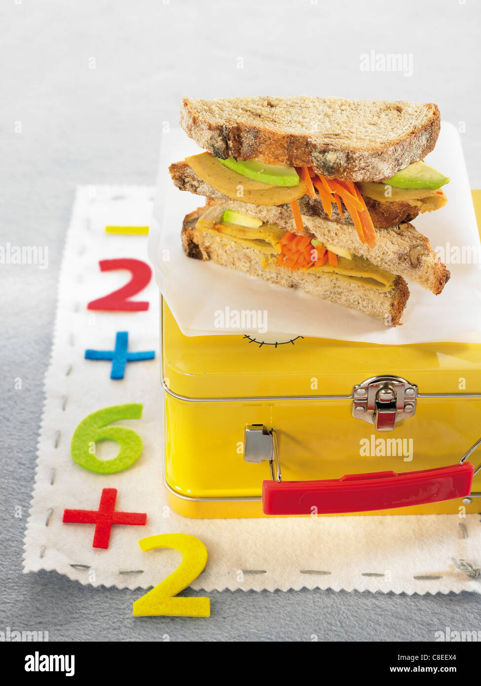Wholemeal bread sandwich Stock Photo