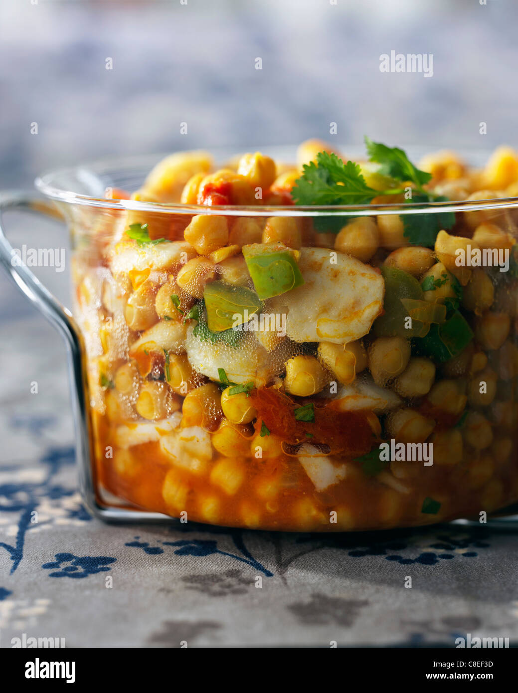 Chickpea and saltcod curry stew Stock Photo Alamy