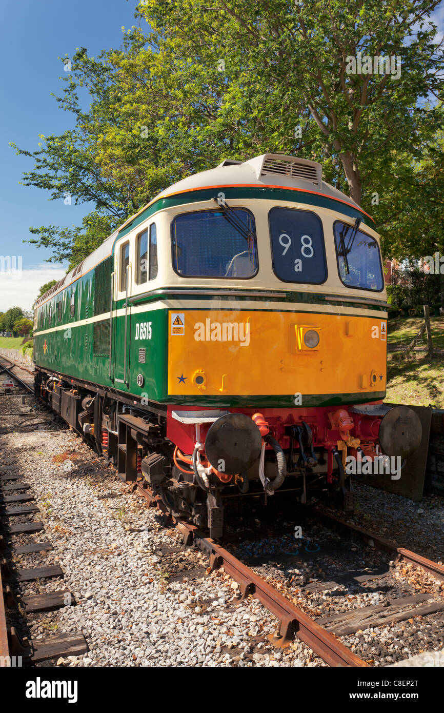 Diesel Locomotive at Swanage station, Purbeck Line, Dorset, England Stock Photo