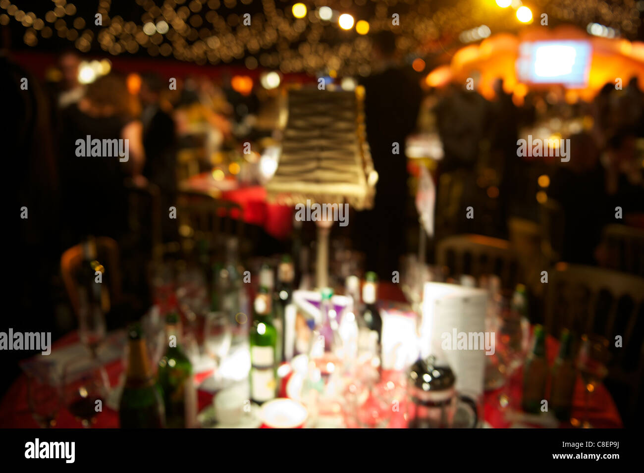 Party table abstract blur background Stock Photo