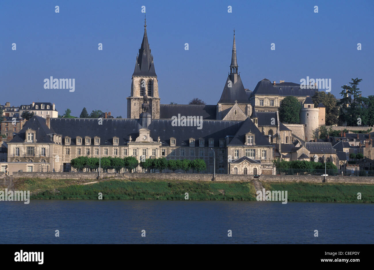 Blois, Val de Loire, Loire valley, France, Europe, river, town Stock Photo