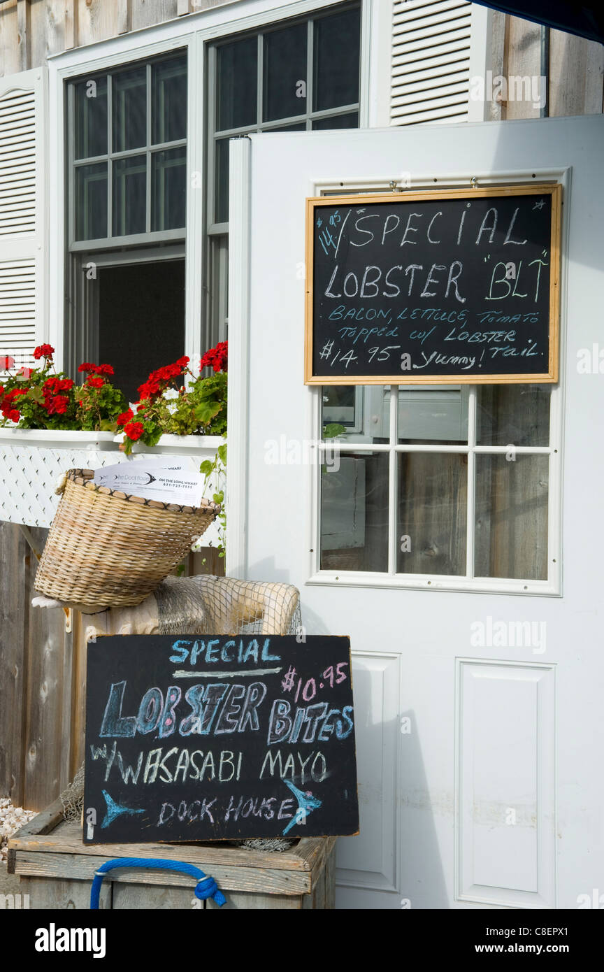 A deli selling seafood specialties in Sag Harbor, Long Island, New York State, United States of America Stock Photo