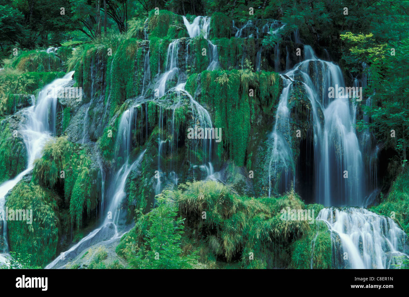 Waterfall, Baume Les Messieurs, Franche-Comte, France, Europe, water, nature Stock Photo