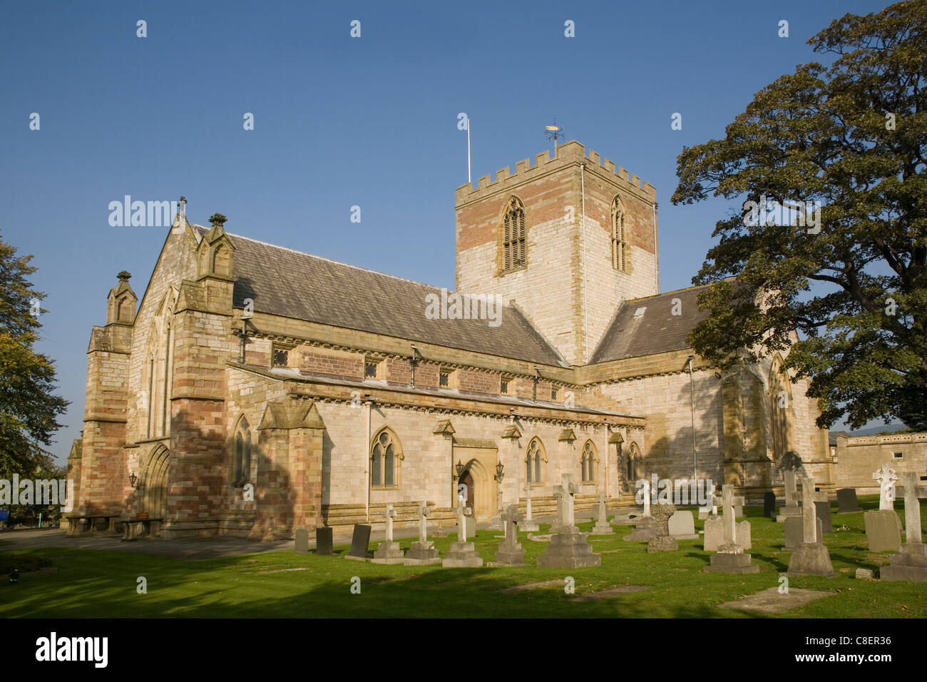 St. Asaph cathedral, said to be the smallest cathedral in Britain, Denbighshire, Wales, United Kingdom Stock Photo