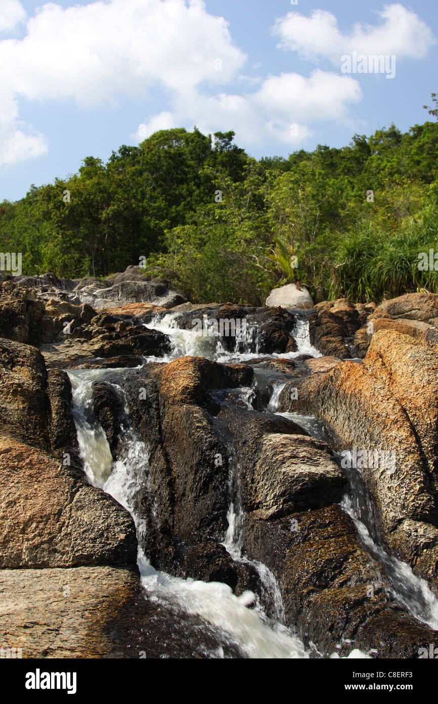 Waterfall Koh Phangan Thailand Stock Photo