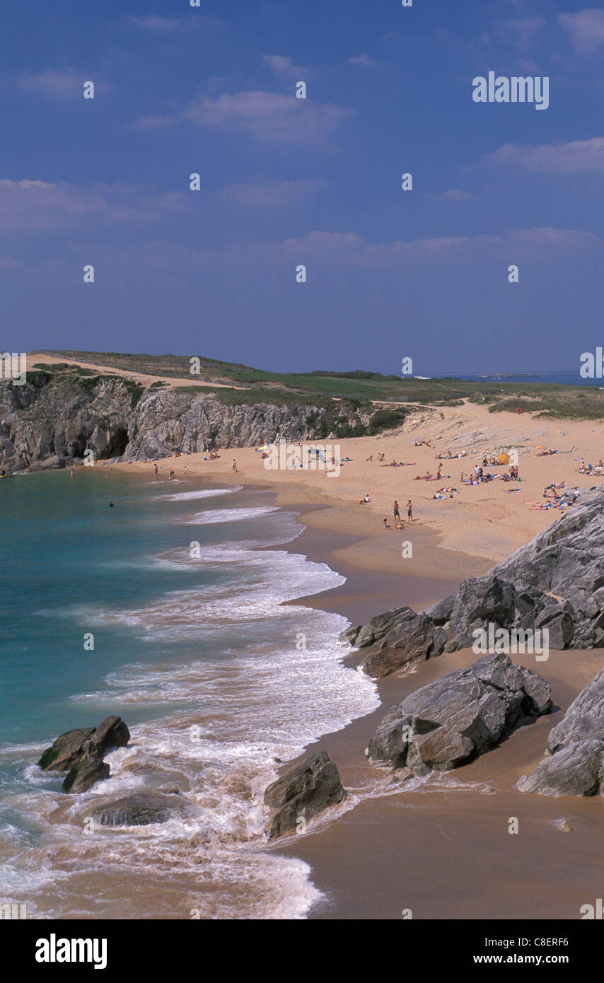 Beach, Cote Sauvage, Presqu'ile de Quiberon, Brittany, Bretagne, France, Europe, Stock Photo