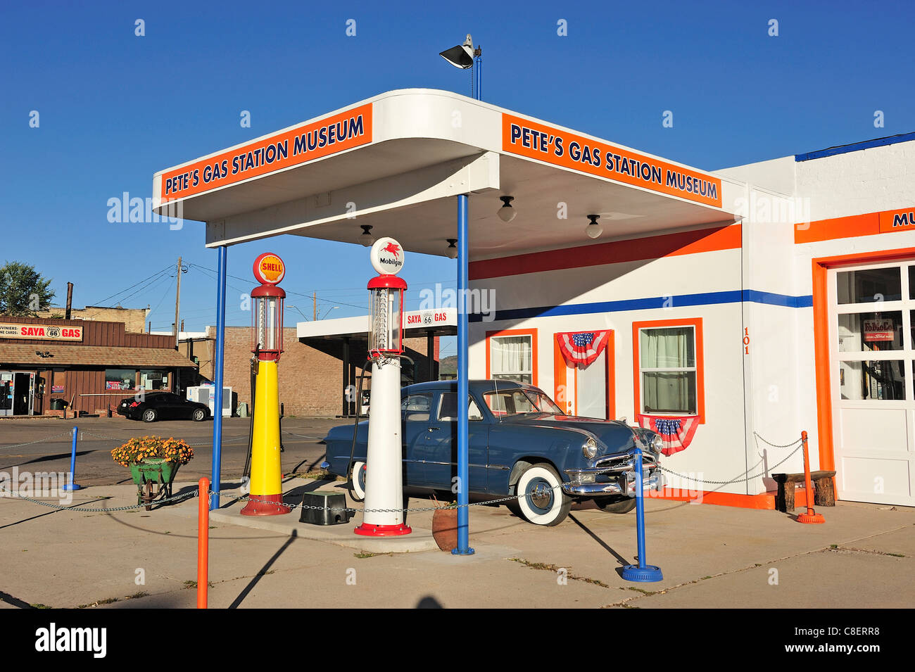 Pete's, Gas Station, Museum, Williams, Route 66, Arizona, USA, United States, America, Stock Photo