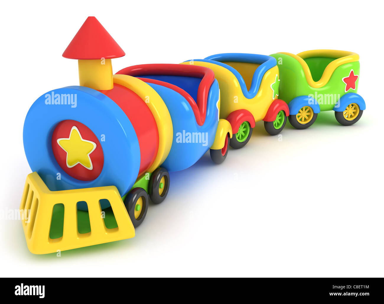 3D Illustration of a Toy Train Stock Photo - Alamy