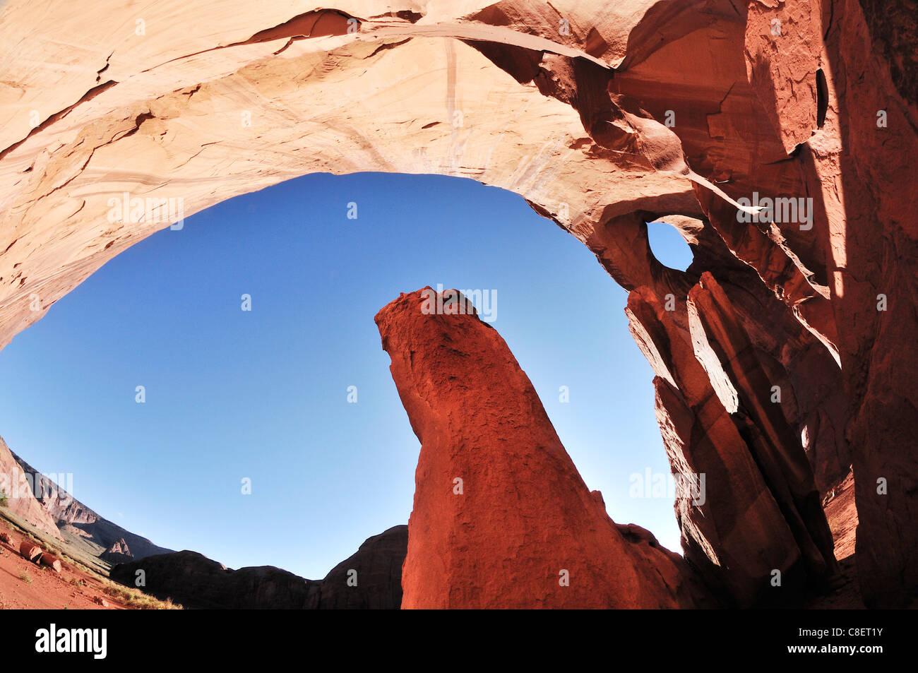 Hidden Arch, Navajo, Indian Reservation, Monument Valley, Tribal Park, Arizona, USA, United States, America, arch Stock Photo