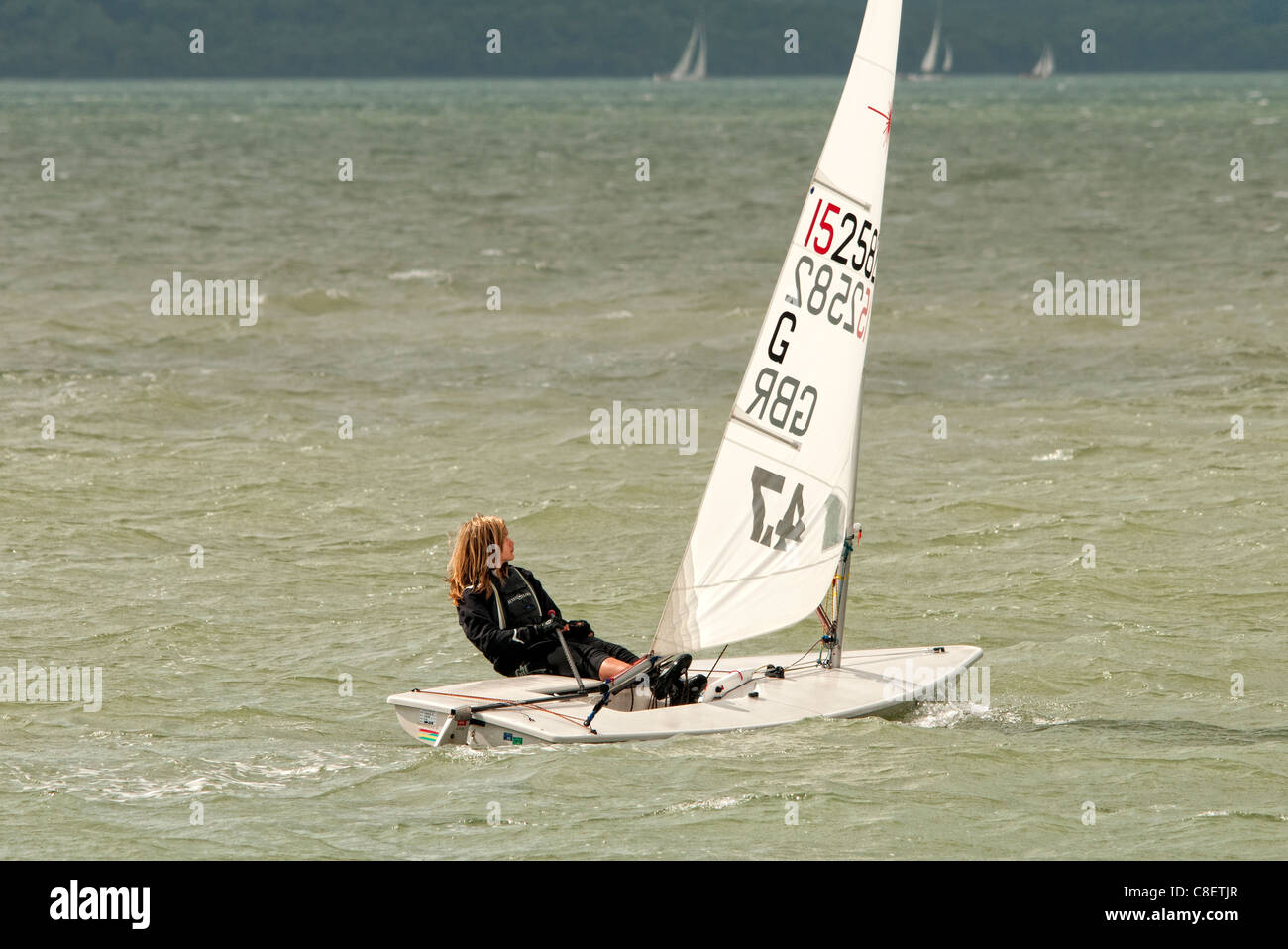 female laser dinghy sailor Stock Photo Alamy