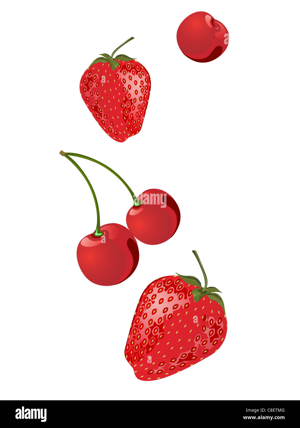 cherries and strawberries Stock Photo Alamy