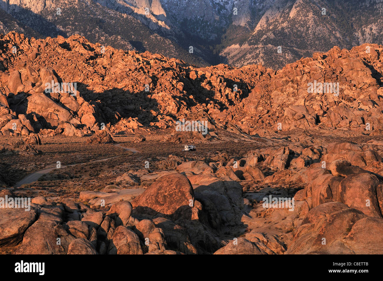 Alabama Hills, Sierra Nevada, Mountains, Lone Pine, California, USA, United States, America, rocks, landscape Stock Photo