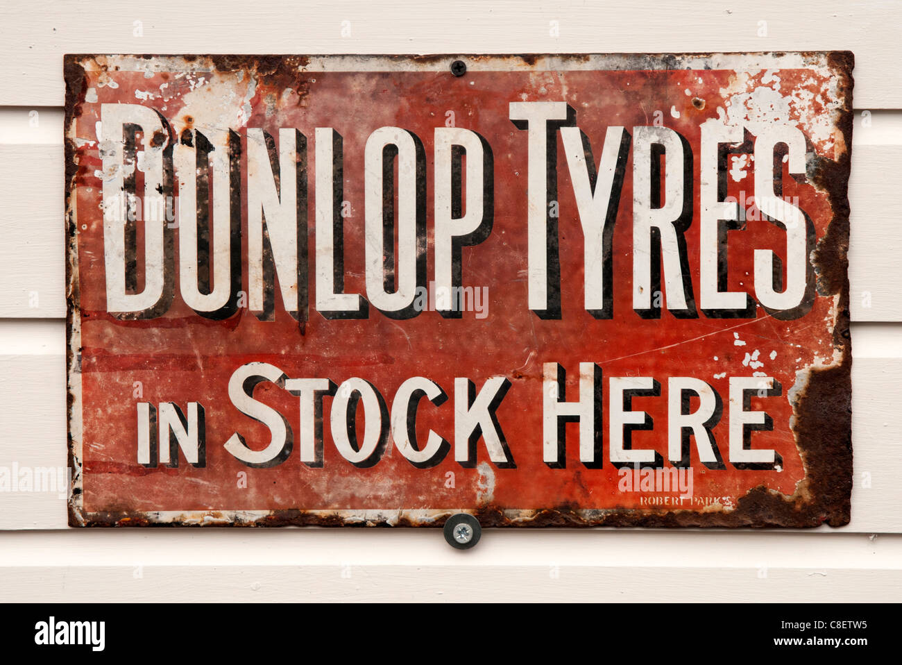 old Dunlop Tyres advert Stock Photo