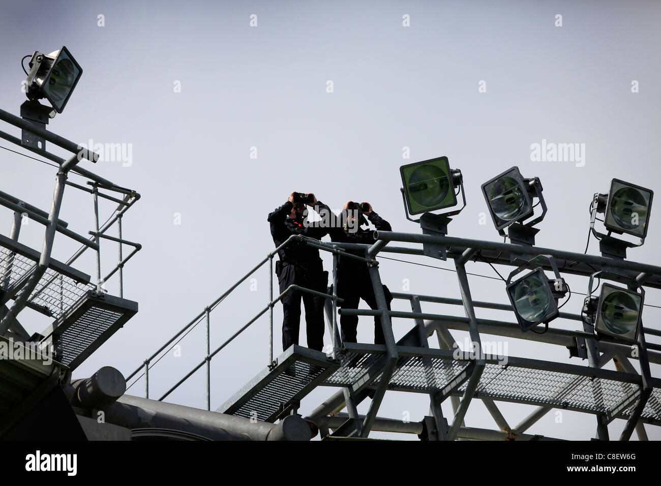 Irish police are seen at Croke Park during Britain's Queen Elizabeth II visit Stock Photo