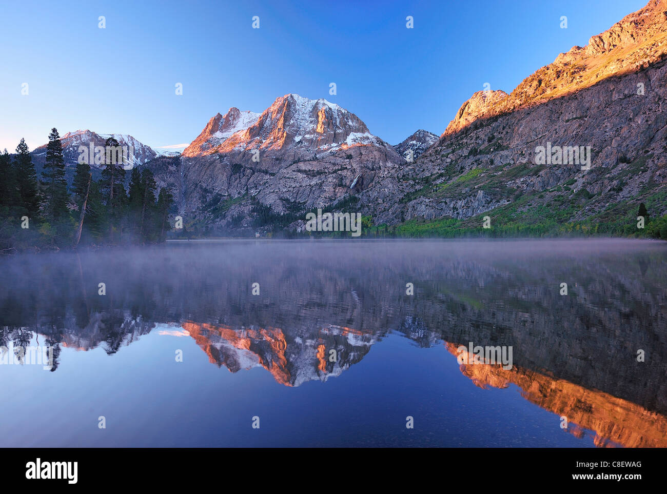 Early, morning, Silver Lake, Sierra Nevada, Mountains, June Lakes Loop