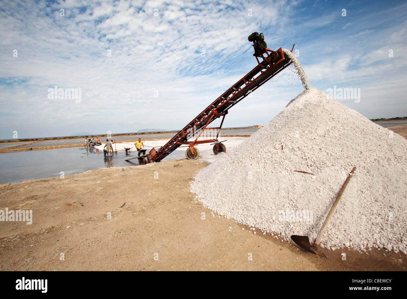 Trapani salt beds, Sicily, Italy, Mediterranean Stock Photo