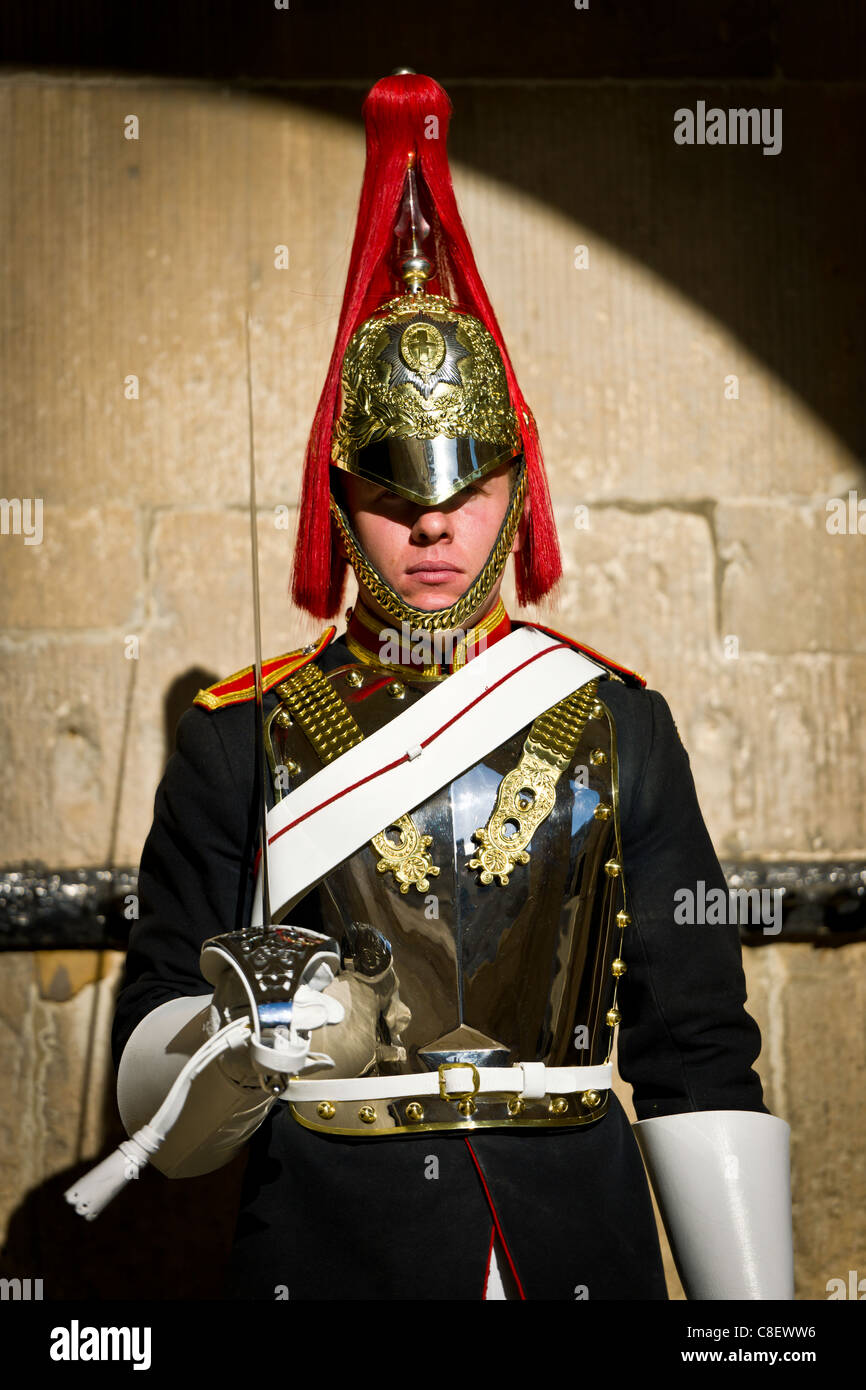 A soldier on guard at Horse Guards Parade, London - England. Stock Photo