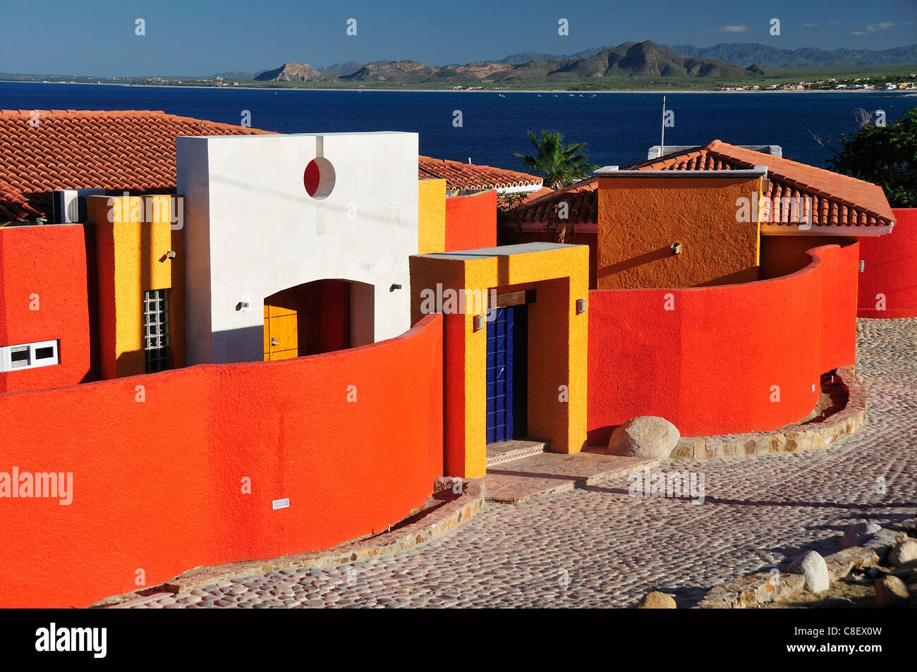 House, Los Barriles, Baja California Sur, Baja, California, Sur, Mexico, Middle America, holiday home, colourful Stock Photo