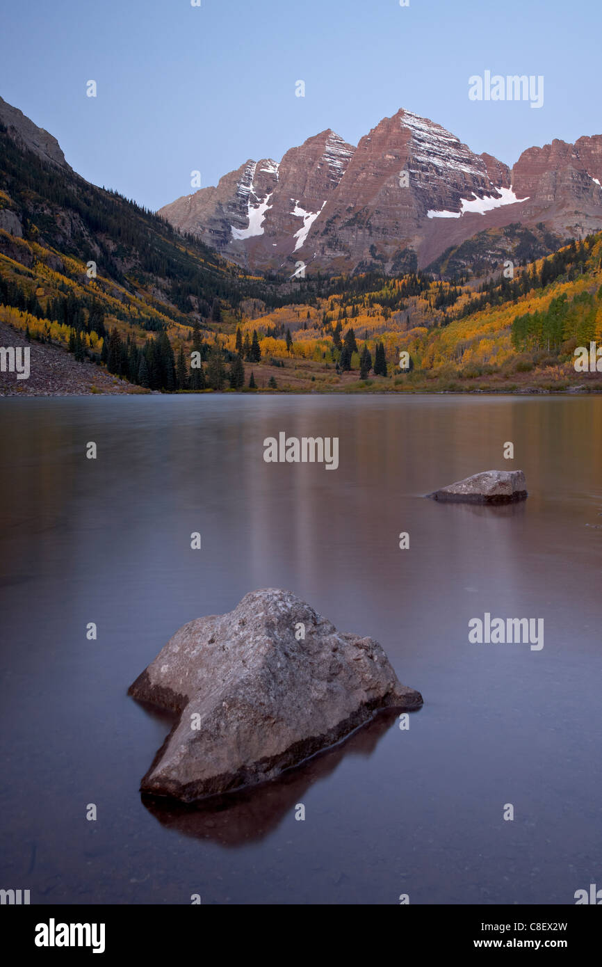 Maroon Bells At Dawn With Maroon Lake In The Fall, White River National ...