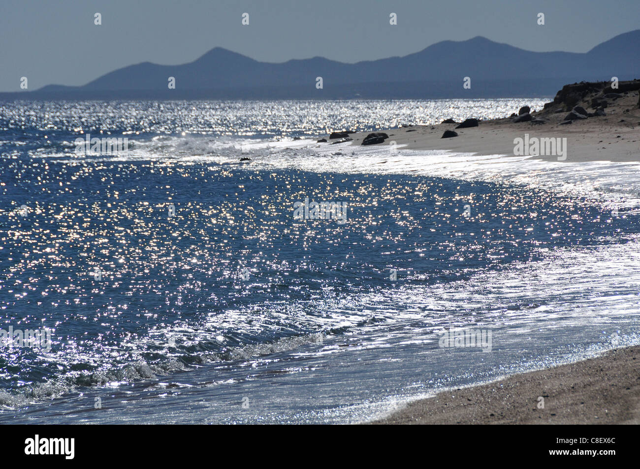 Sparkling, Ventana Bay, El Sargento, Sea of Cortez, Baja California Sur, Baja, California, Sur, Mexico, Middle America, sea Stock Photo