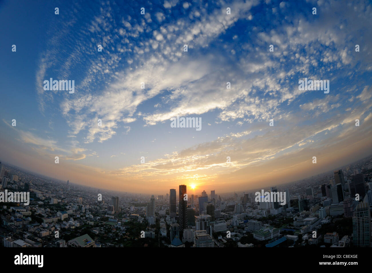 Evening, view, Banyan Tree Tower, City, Bangkok, Thailand, Asia, city Stock Photo