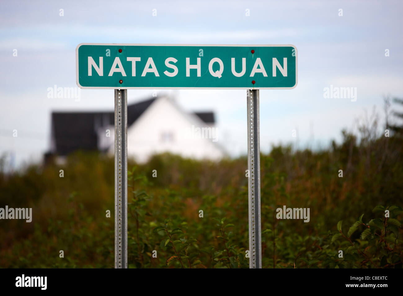 Natashquan Sign, Quebec, Canada Stock Photo