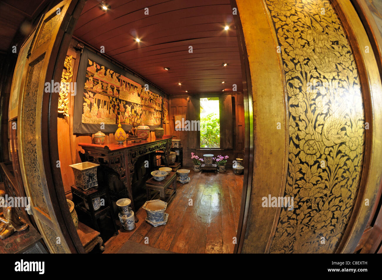 Interior, Jim Thompson, House, Museum, City, Bangkok, Thailand, Asia, Stock Photo