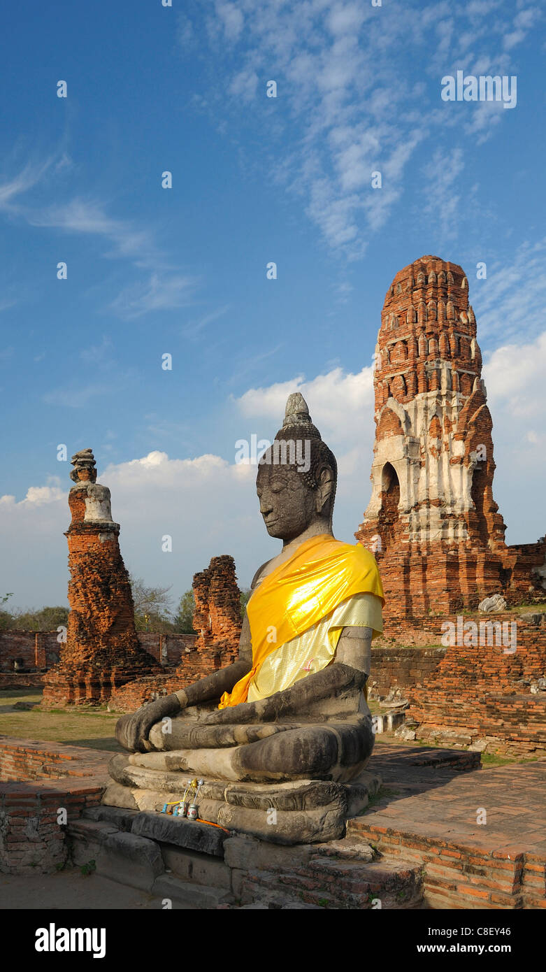 Wat Maha That, UNESCO, World Heritage, Site, Ayutthaya, Thailand, Asia, Buddha, religion Stock Photo
