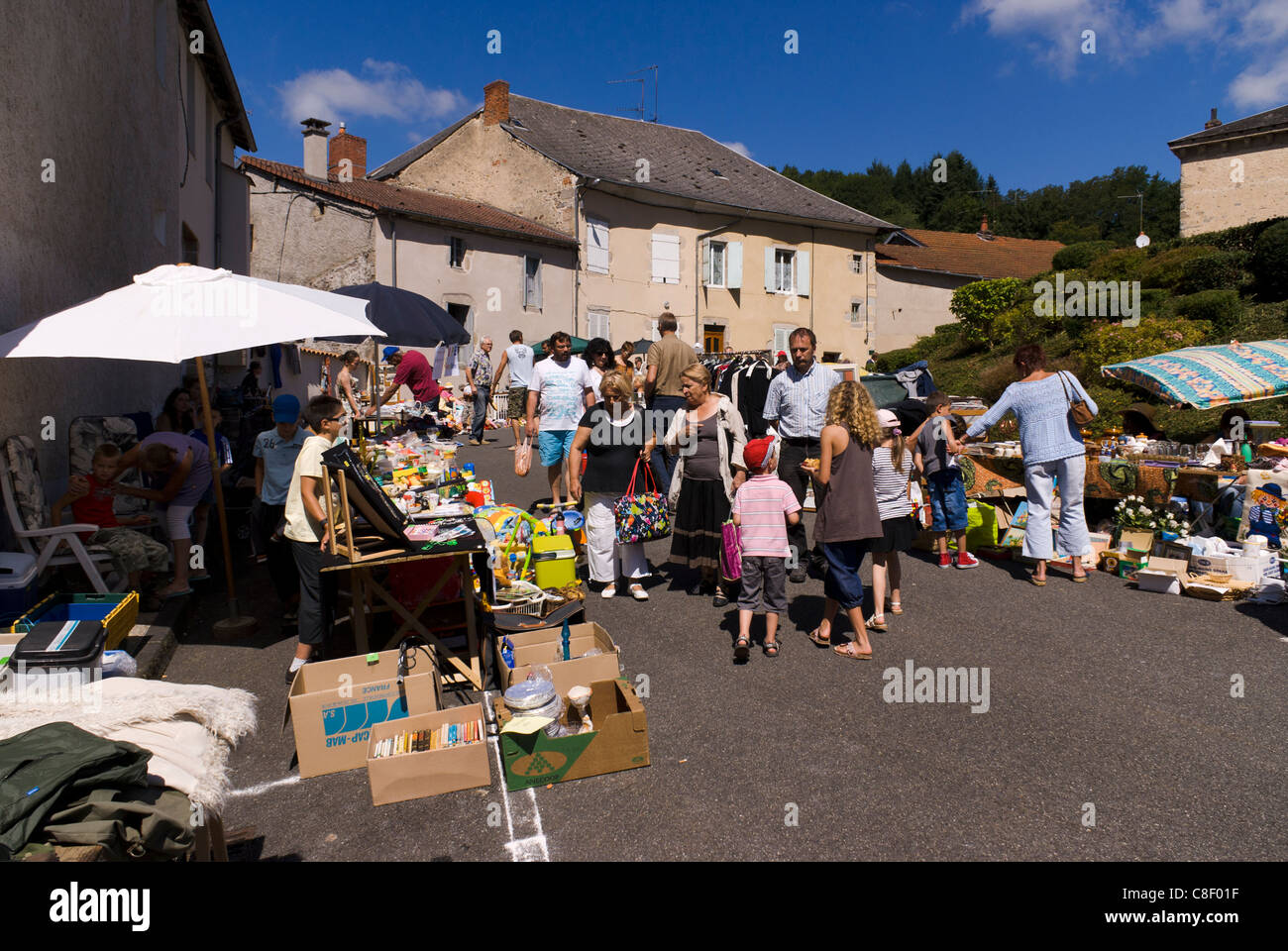 Brocante in Ferrières-sur-Sichon, Auvergne region, France Stock Photo