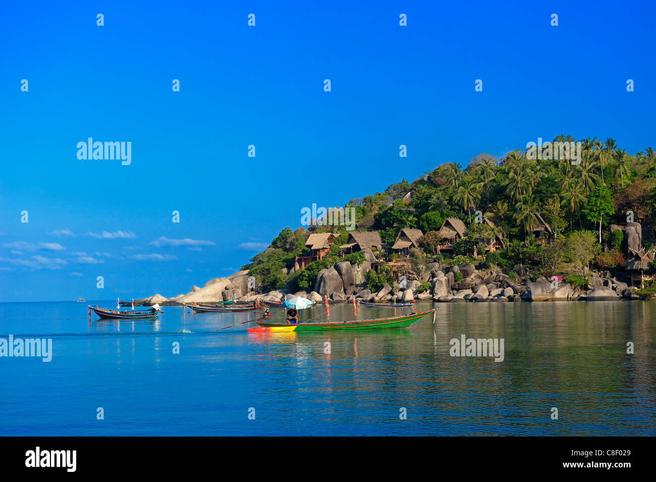 Boats, Sai Ree, Beach, Koh Tao, Thailand, Asia, Stock Photo