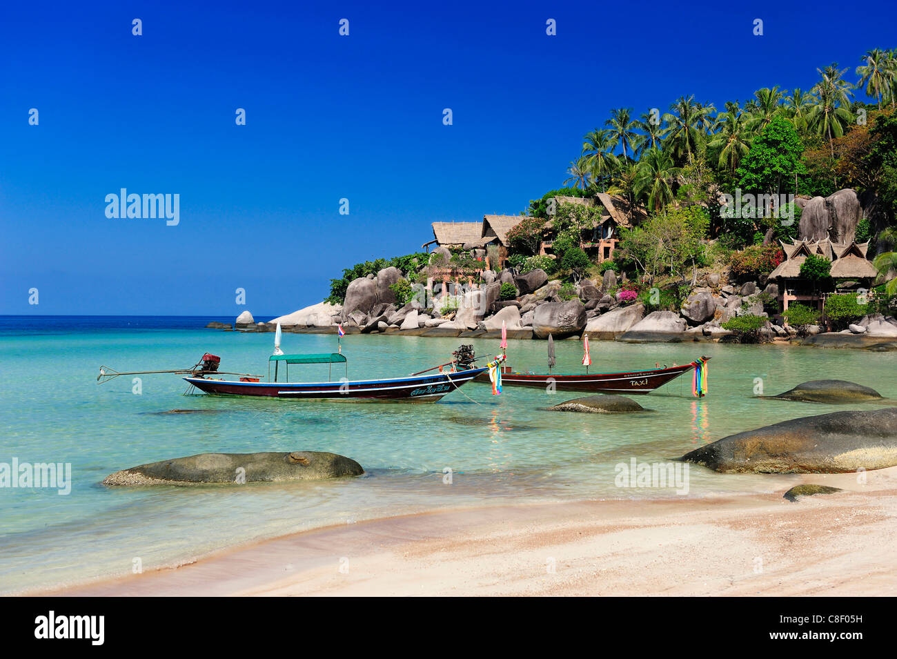 Longtail Boat, boat, Sai Ree, Beach, Koh Tao, Thailand, Asia, Stock Photo