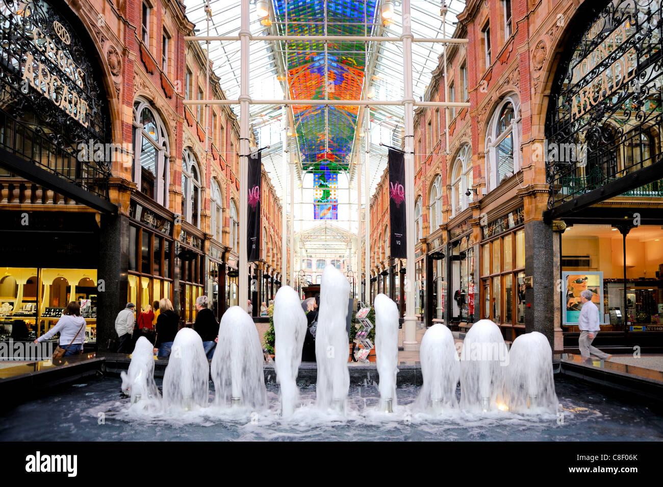 Interior of the Victoria Quarter Shopping Arcade, Leeds, West Yorkshire ...