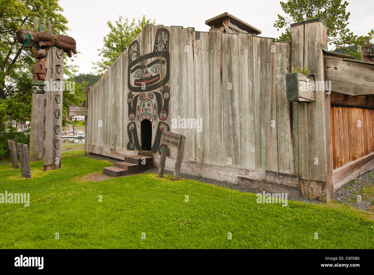 Chief Shakes Tribal House, historic site, Wrangell, Southeast Alaska, United States of America Stock Photo