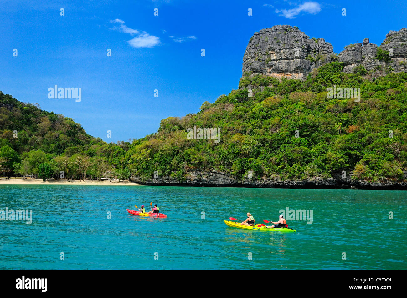 Kayaking, Mae Koh, Island, Boat tour, Ang Thong, National, Marine Park, Thailand, Asia, Stock Photo