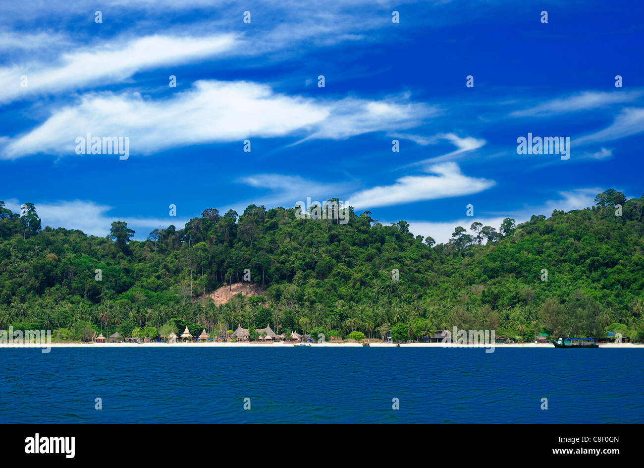 Beach, view, Boat, Koh Hai, Koh Ngai, Thailand, Asia, coast Stock Photo