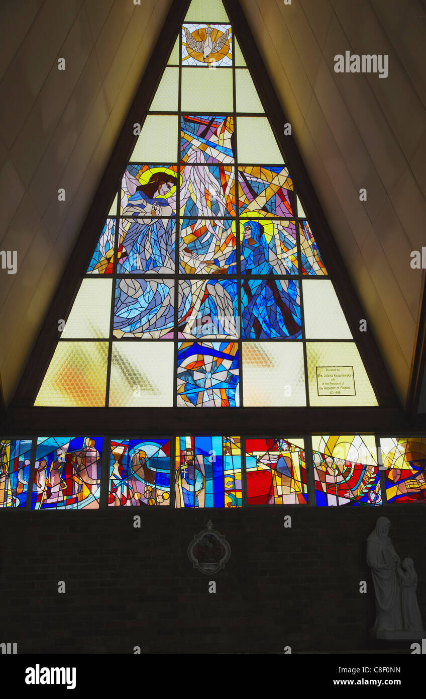Stained glass window, Regina Mundi Catholic Church, scene of Soweto