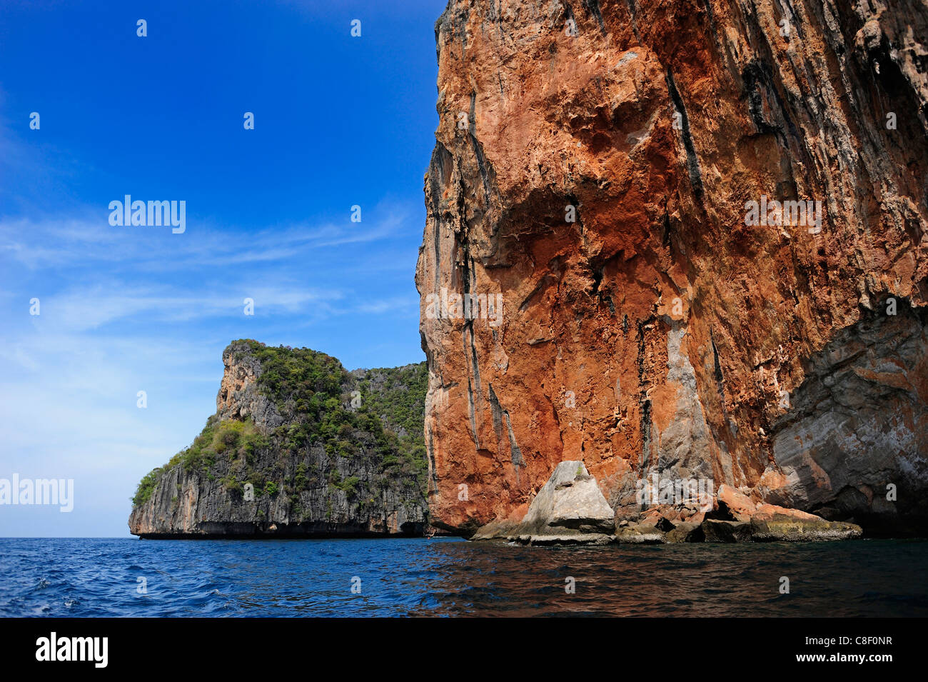 Phi Phi Lay, rocks, tourism, Island, Andaman Sea, Thailand, Asia, Stock Photo