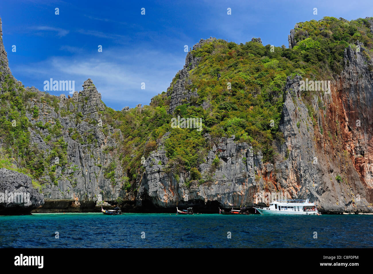 boating, Phi Phi Lay Island, Phi Phi, Island, Andaman Sea, Thailand, Asia, Stock Photo