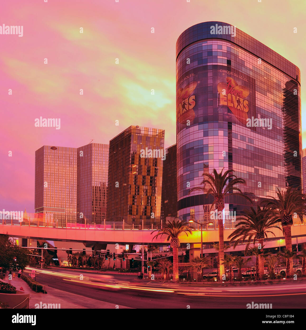 Las Vegas, Boulevard, City, Center, Las Vegas Strip, Strip, Nevada, USA, United States, America, gambling, evening Stock Photo