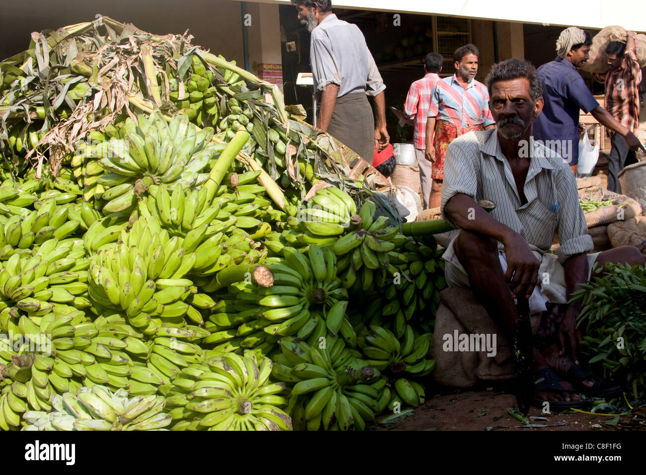 Vegetable market, Chalai, Trivandrum, Kerala, India Stock Photo