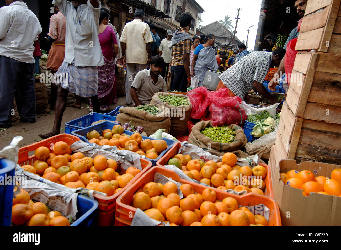 Vegetable market, Chalai, Trivandrum, Kerala, India Stock Photo