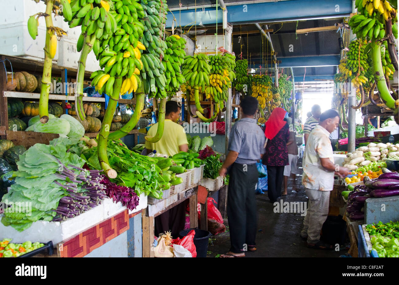 The local market of Male', Maldives is filled with local products Stock Photo