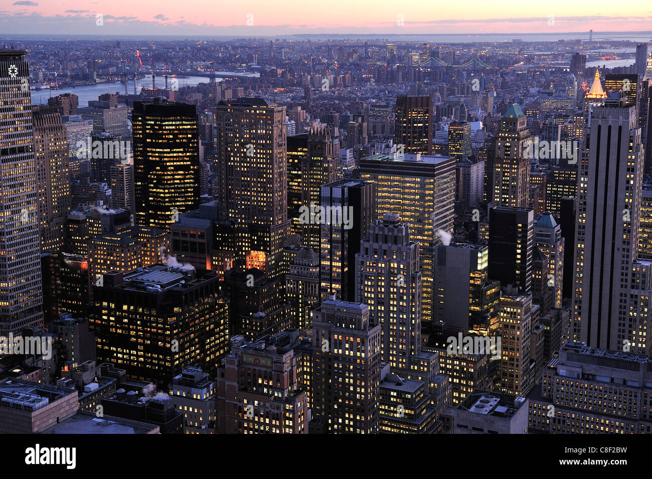 Midtown, Manhattan, New York, USA, United States, America, skyline, night Stock Photo