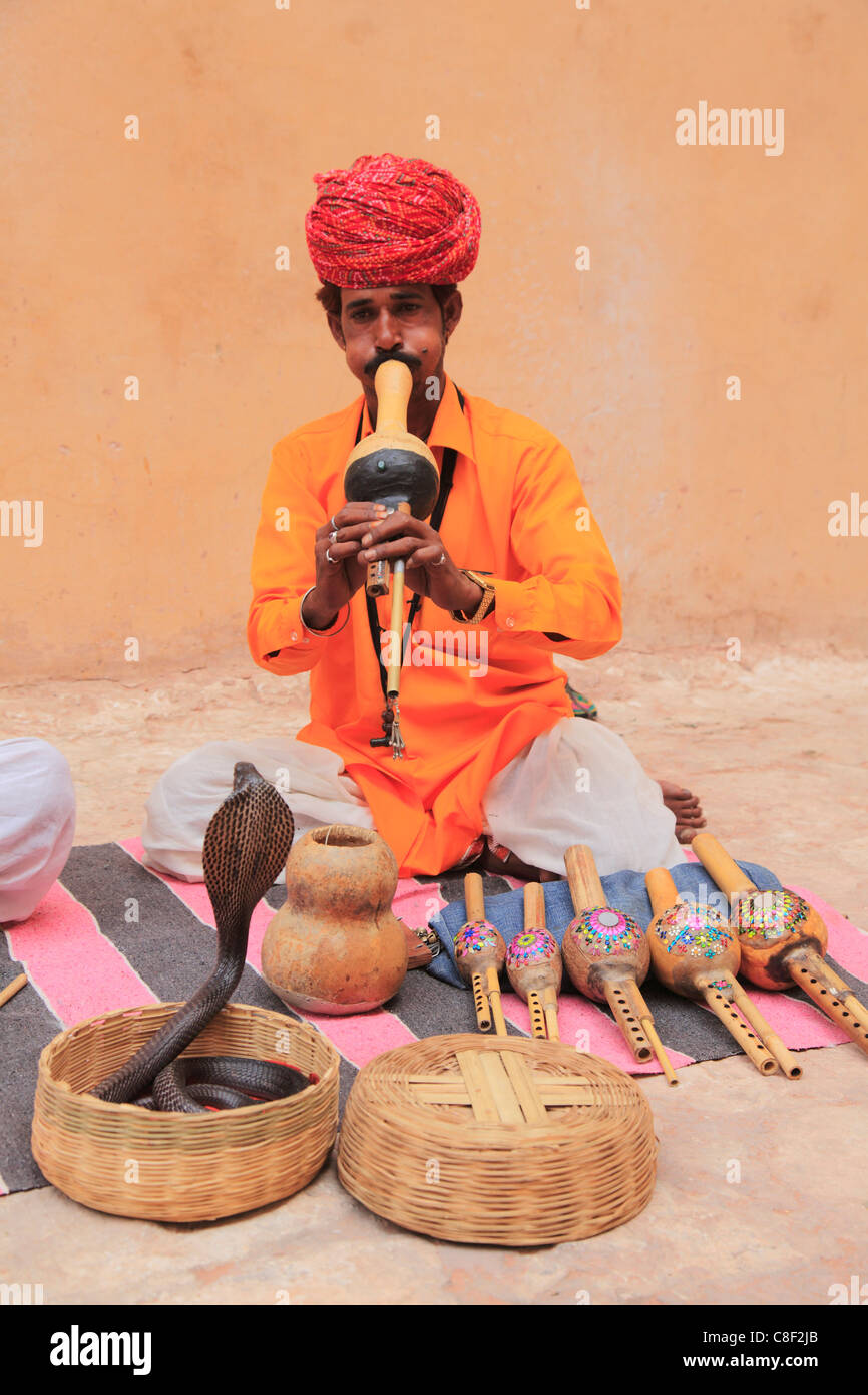 Snake charmer, Rajasthan, India Stock Photo