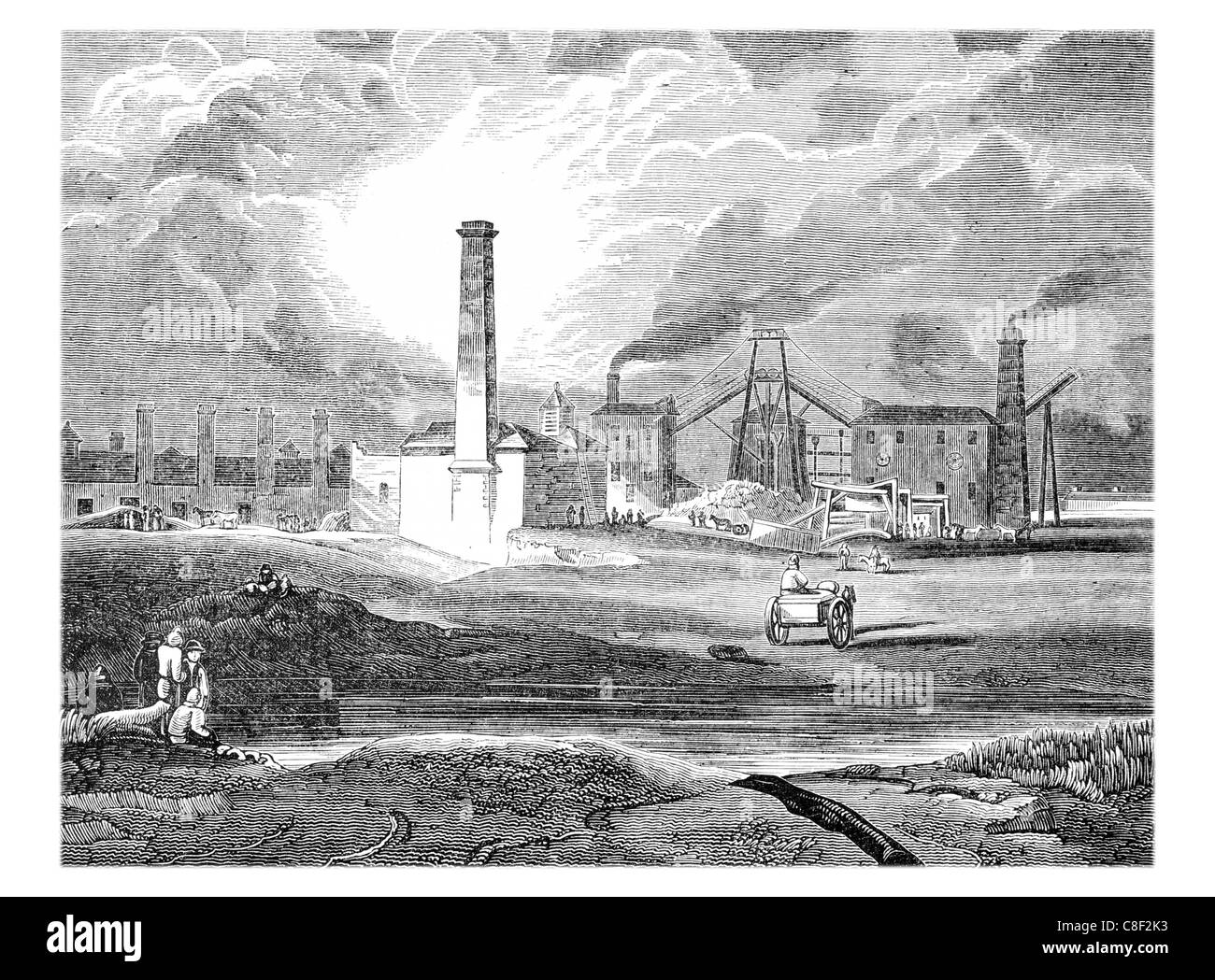 Coal mine industrial revolution Black and White Stock Photos & Images ...