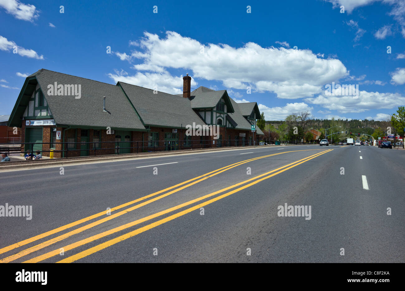 U.S.A. Arizona, Route 66, Flagstaff, the railway station Stock Photo Alamy