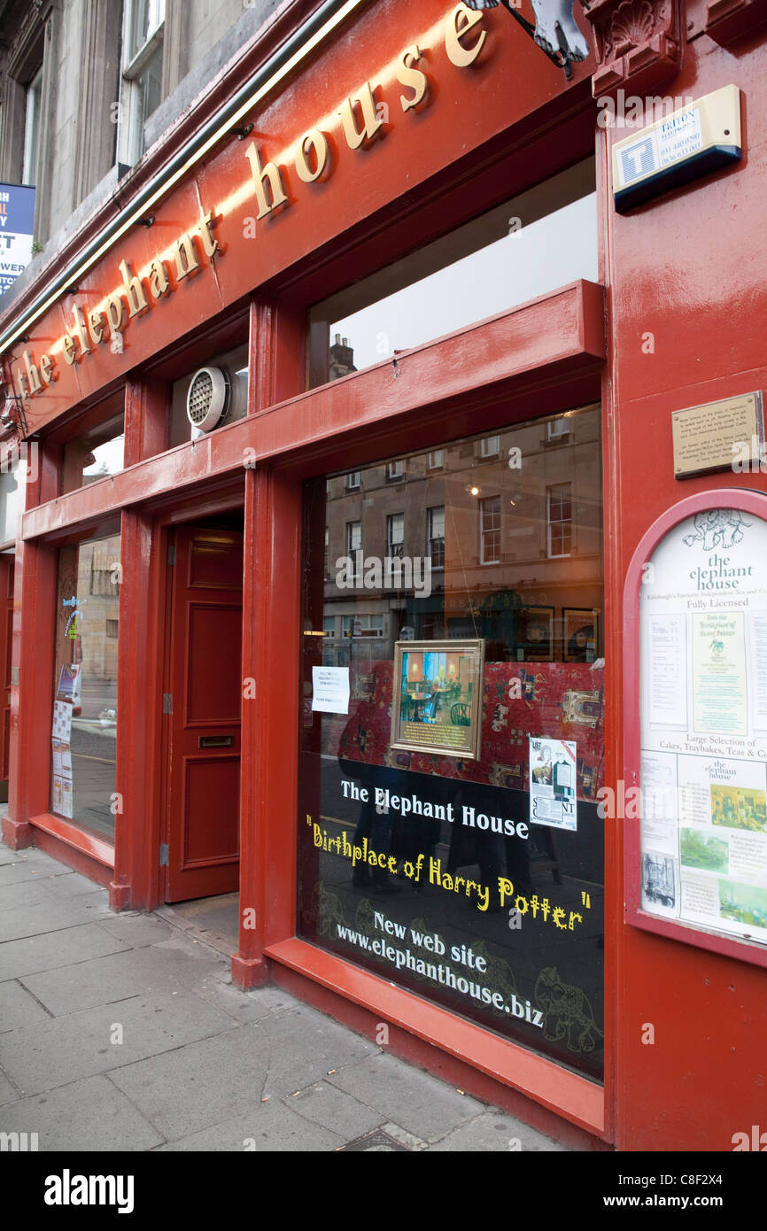 The Elephant House Cafe where J. K. Rowling wrote the first Harry Potter books, Edinburgh, Scotland, United Kingdom Stock Photo