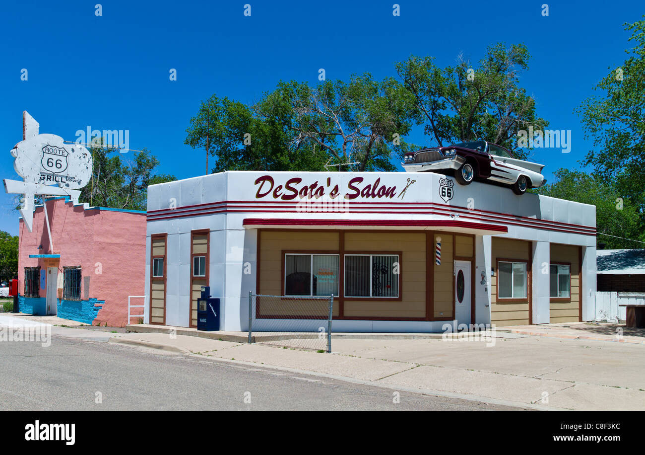 U.S.A. Arizona, Ash Fork, a barber shop in a old gas station on the