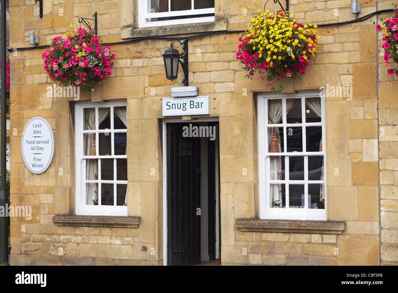 Snug bar of the White Hart Royal Hotel, High Street, Moreton in Marsh in the Cotswolds, Gloucestershire, UK in July Stock Photo